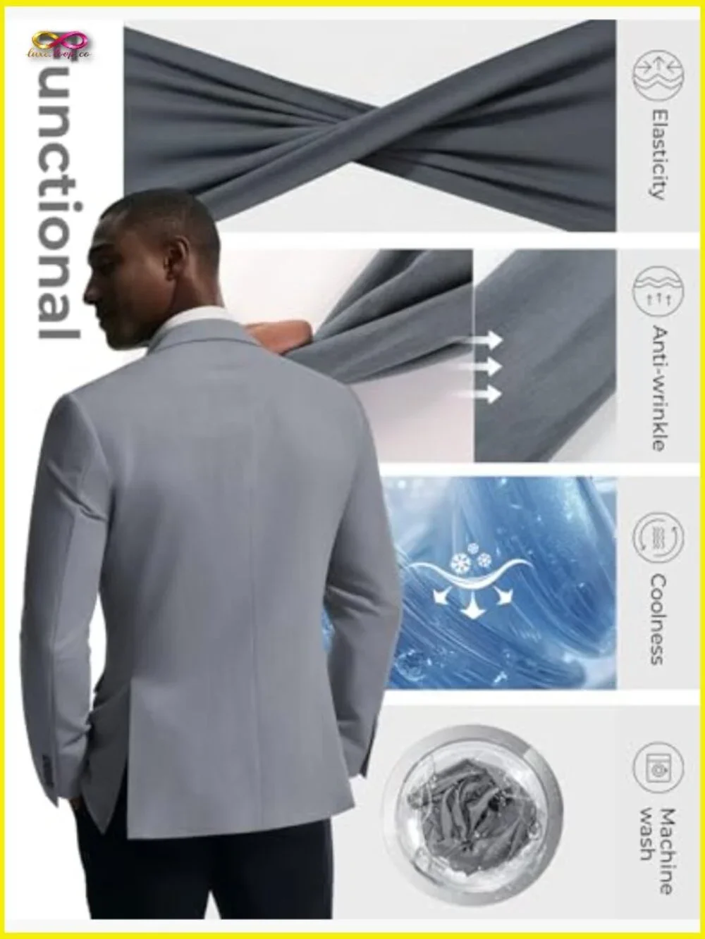 Classic Slim Fit Blazer Lightweight Breathable Polyester Blend Sport Coat